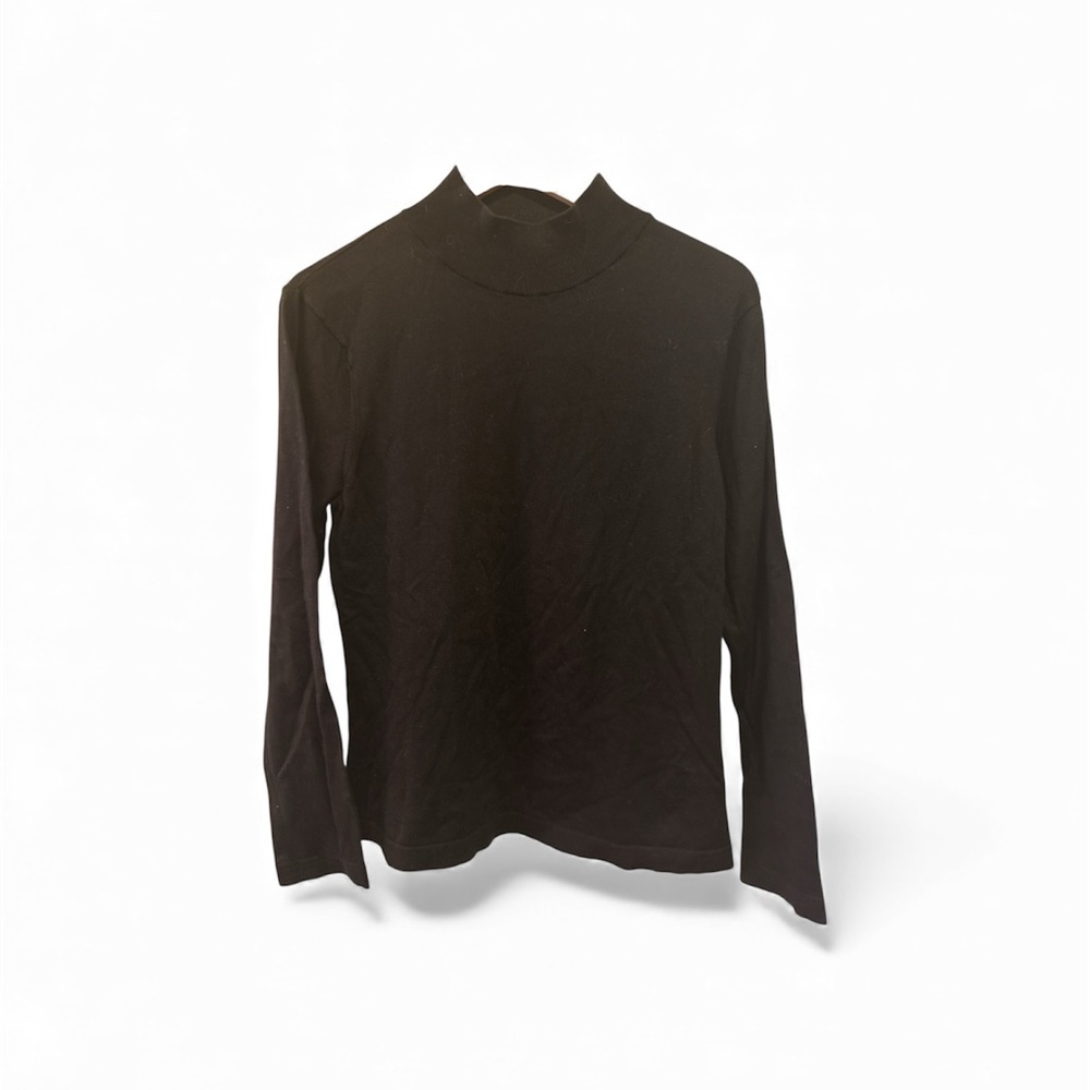 Classic Black Crew Turtleneck Top